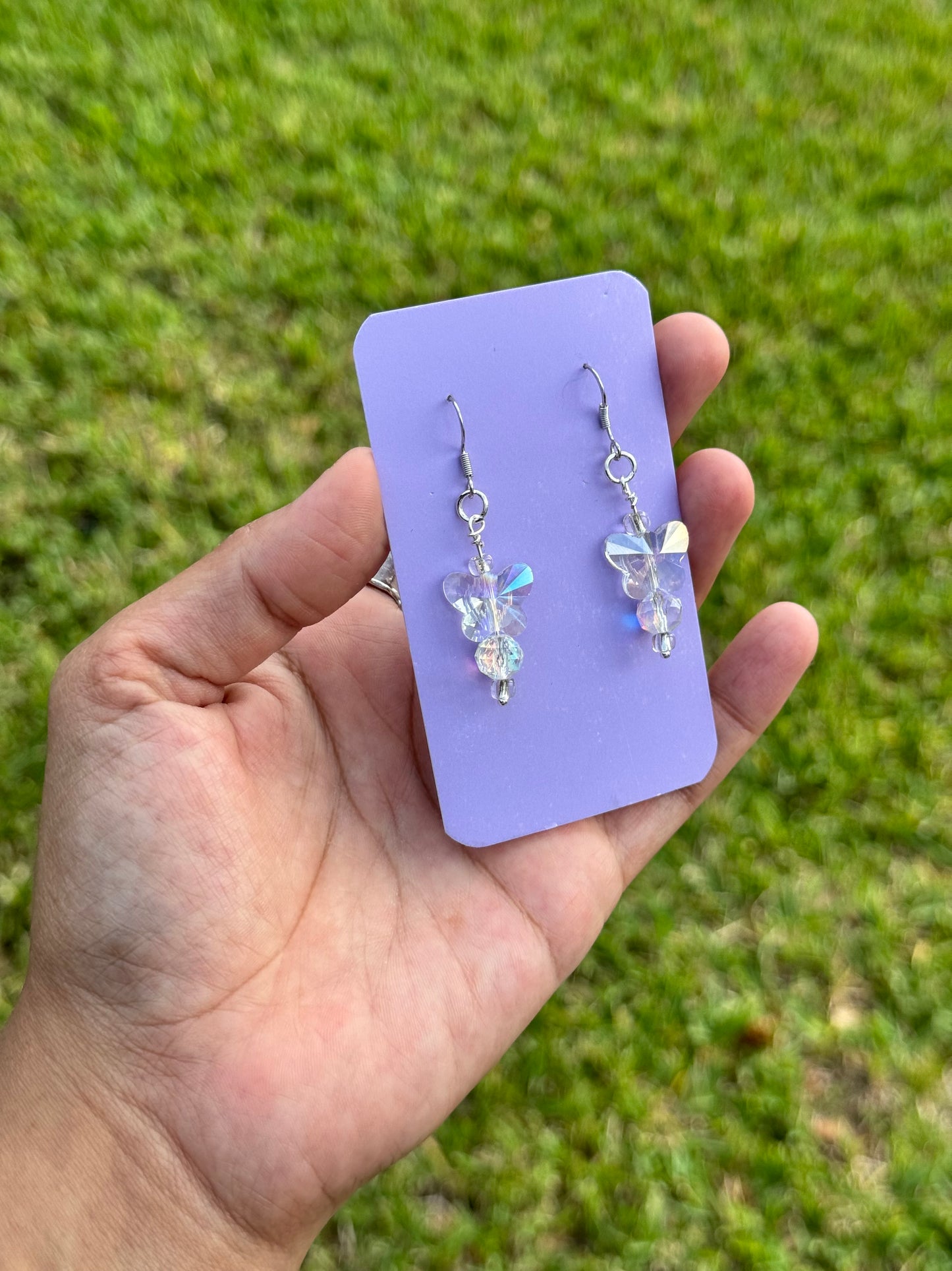 Butterfly charm earrings