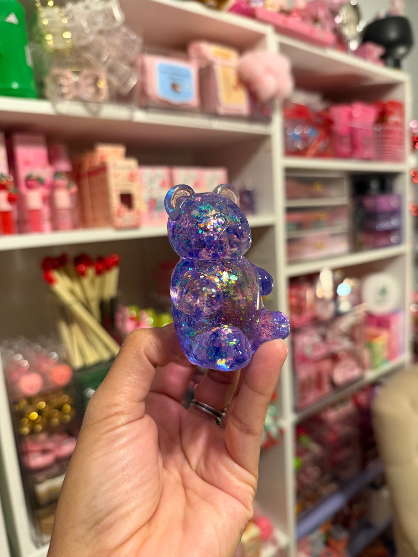 Glitter gummy bear squish