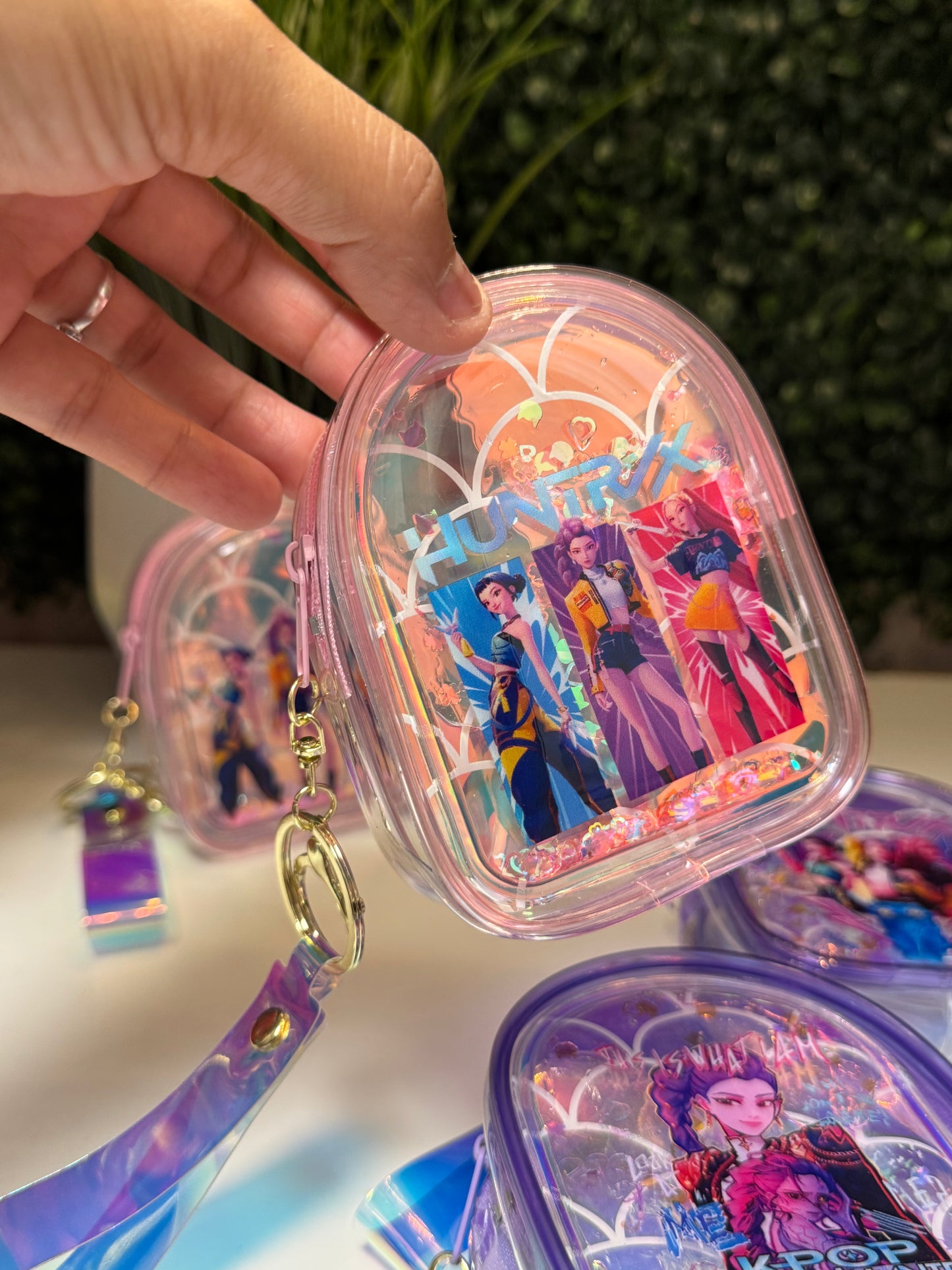 Kpop holographic keychain bag