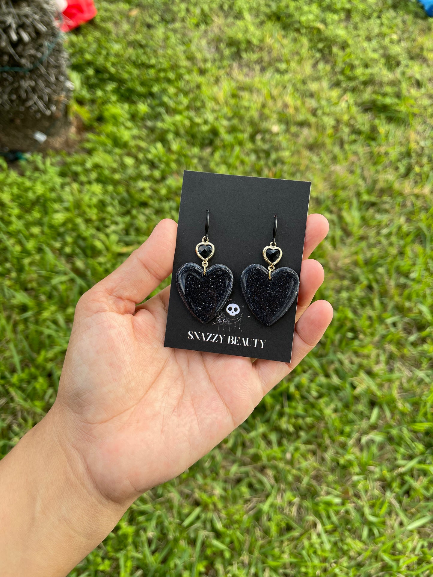 Onyx glitter hearts