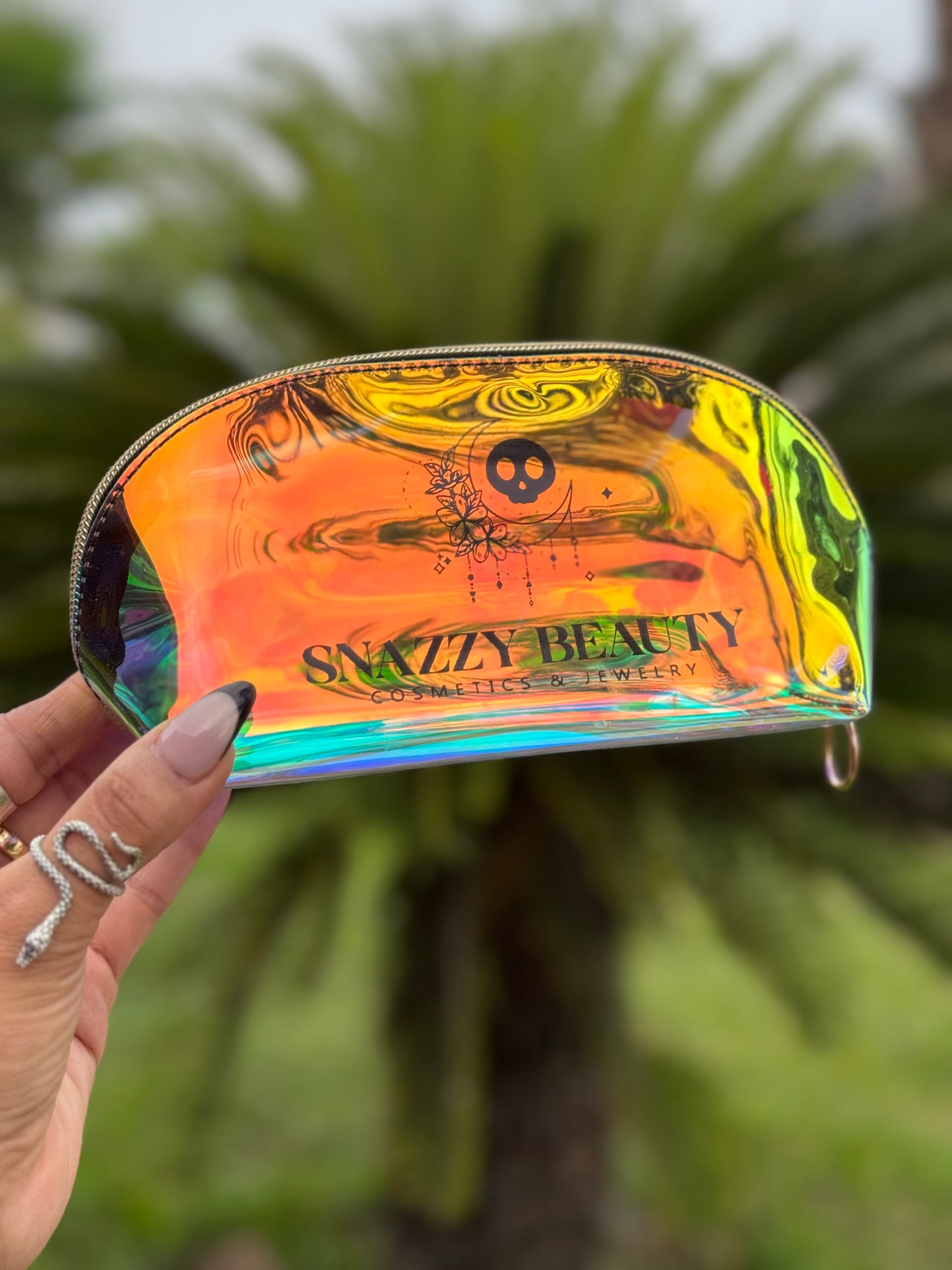 Holographic snazzy beauty makeup bag