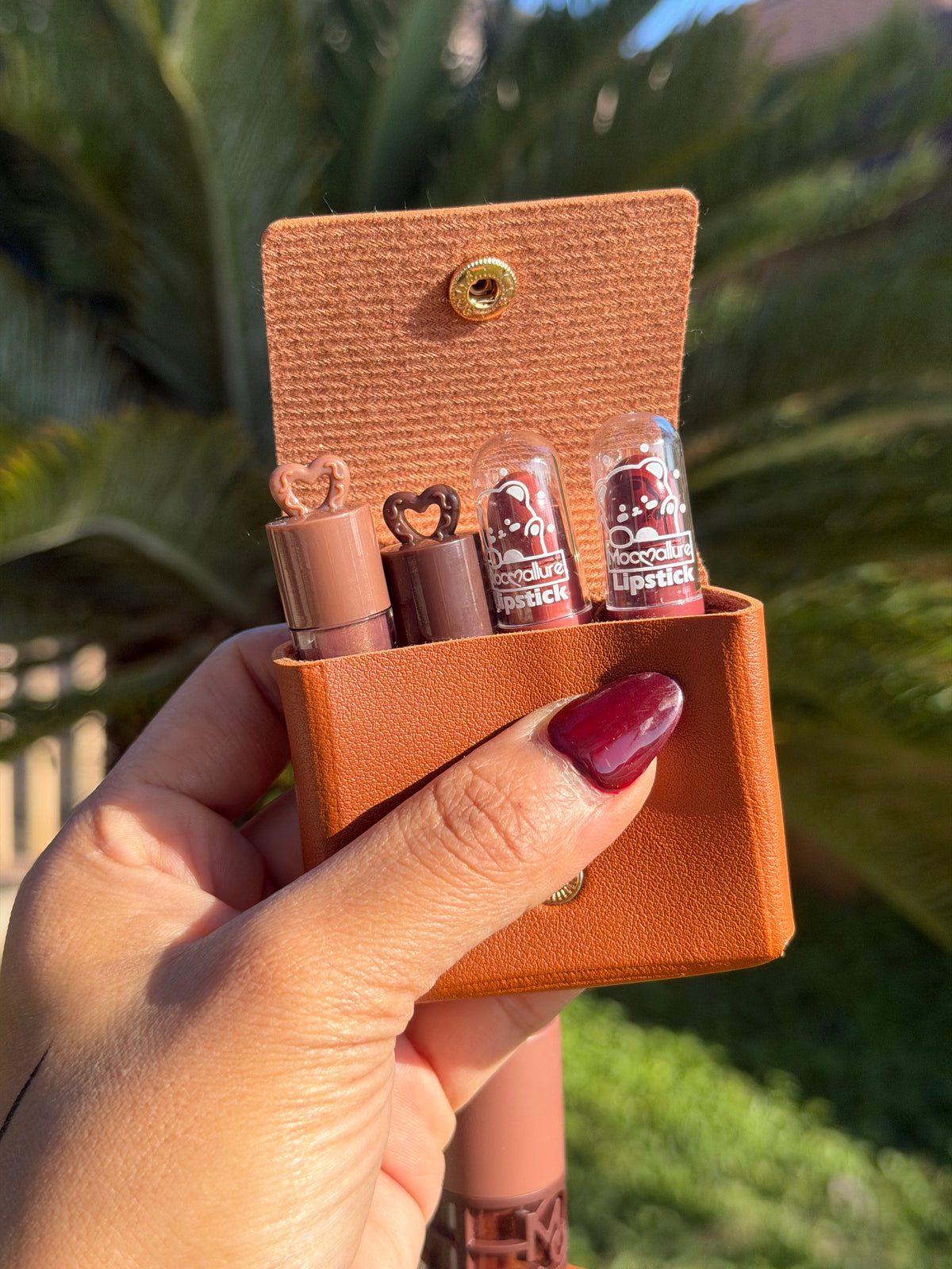 purse lipgloss keychain