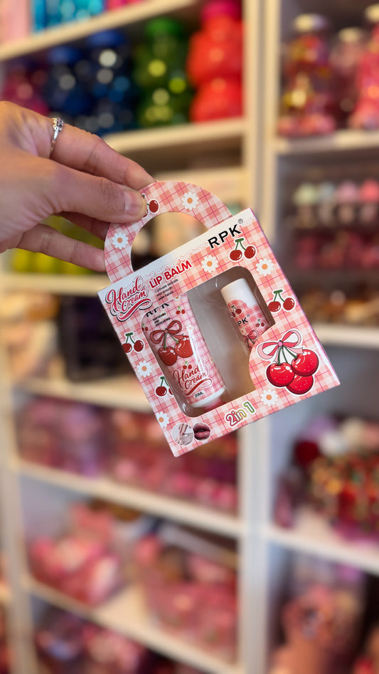 Cherry hand cream & lip balm