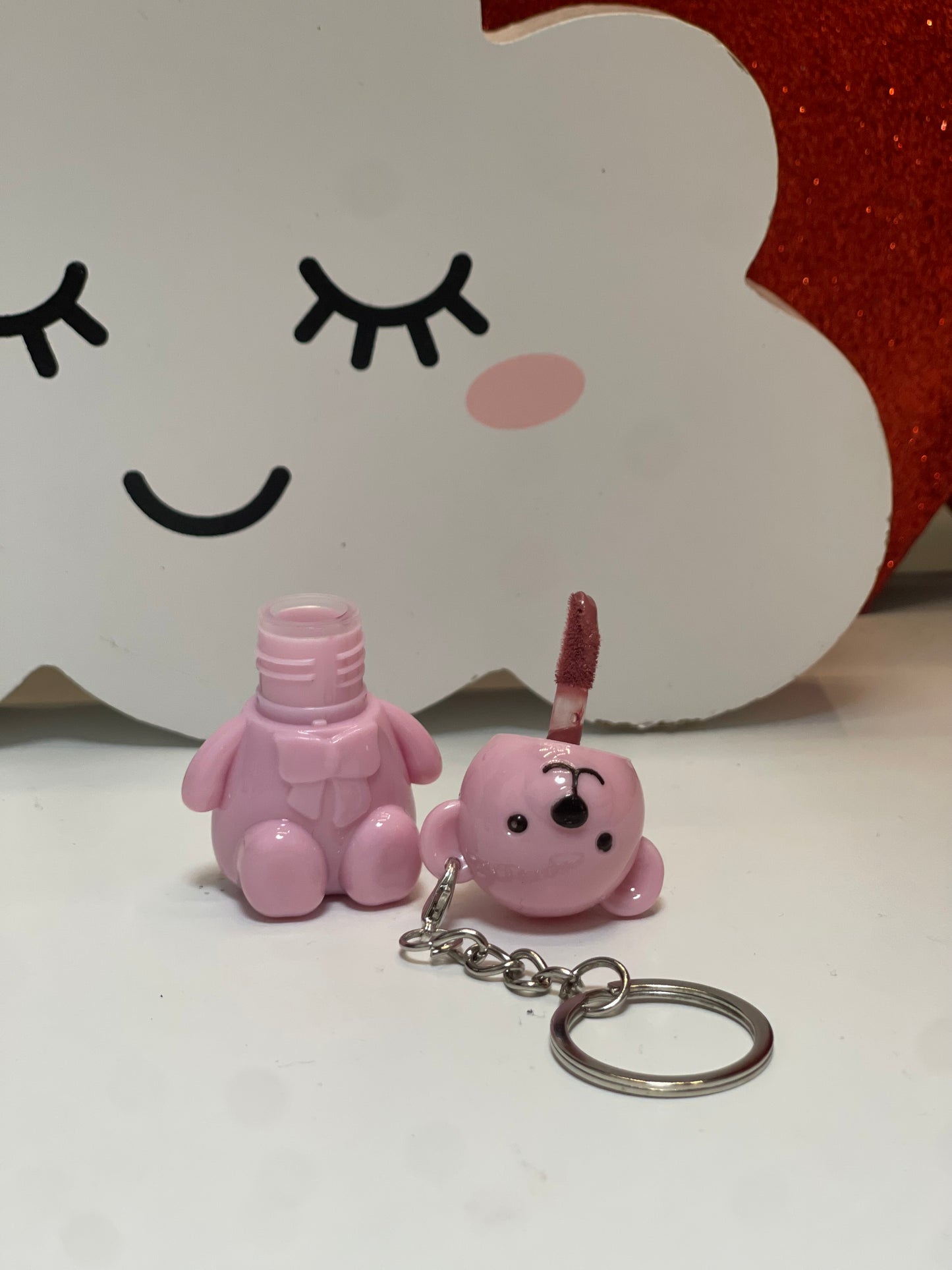 Teddy lip tint keychain