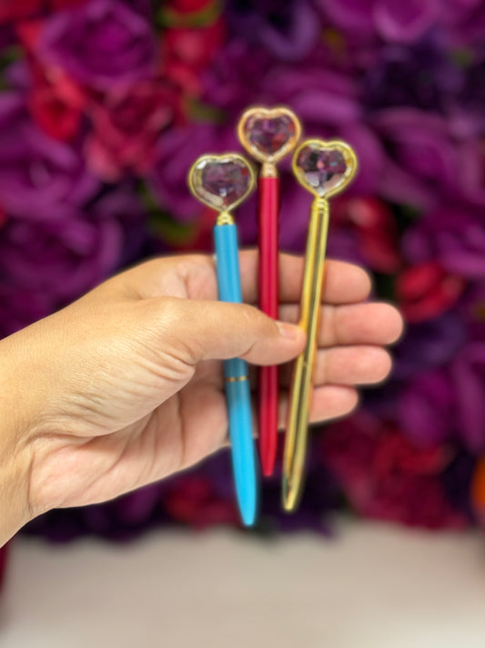 Jewel heart pens