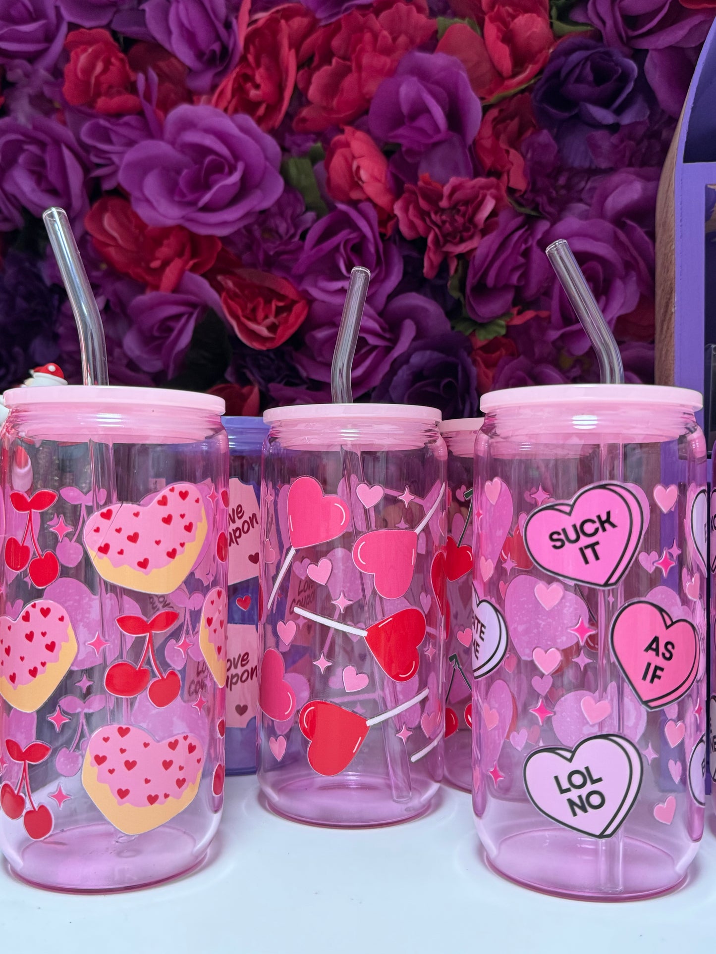 Valentines glass cups