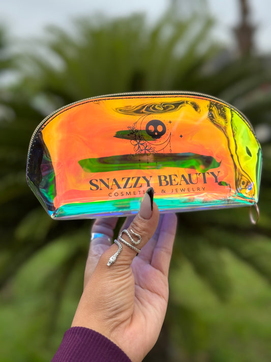 Holographic snazzy beauty makeup bag