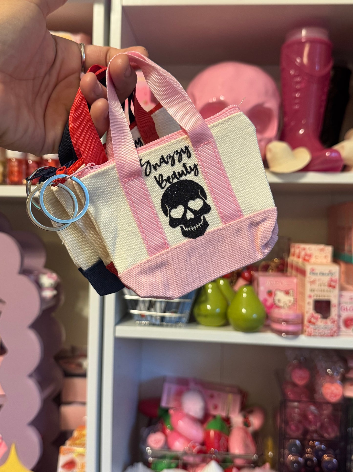 Snazzy beauty  keychain tote bag