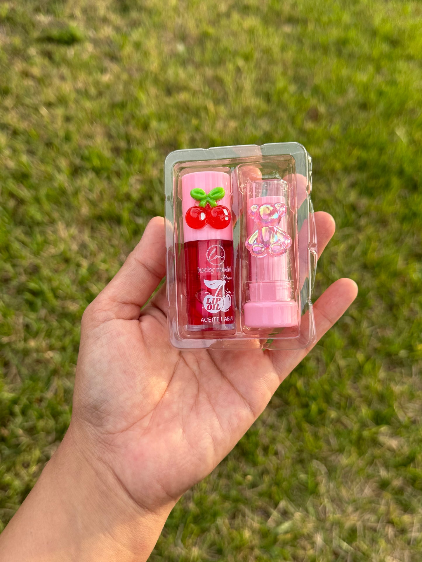 Cherry lip oil & lip balm