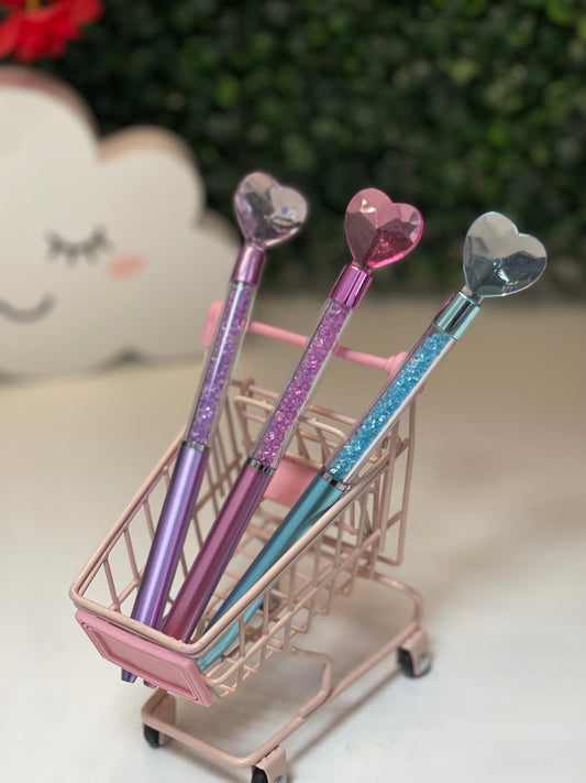 Jewel heart pens