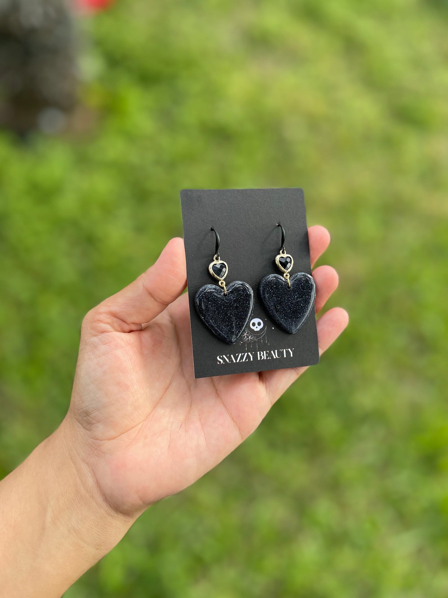 Onyx glitter hearts