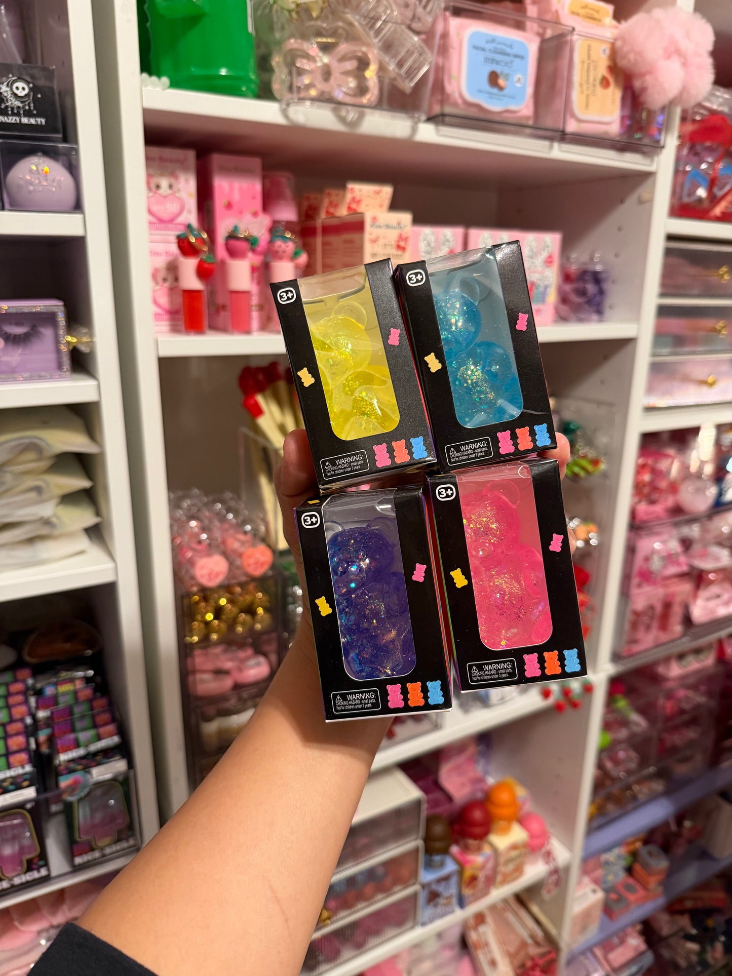 Glitter gummy bear squish