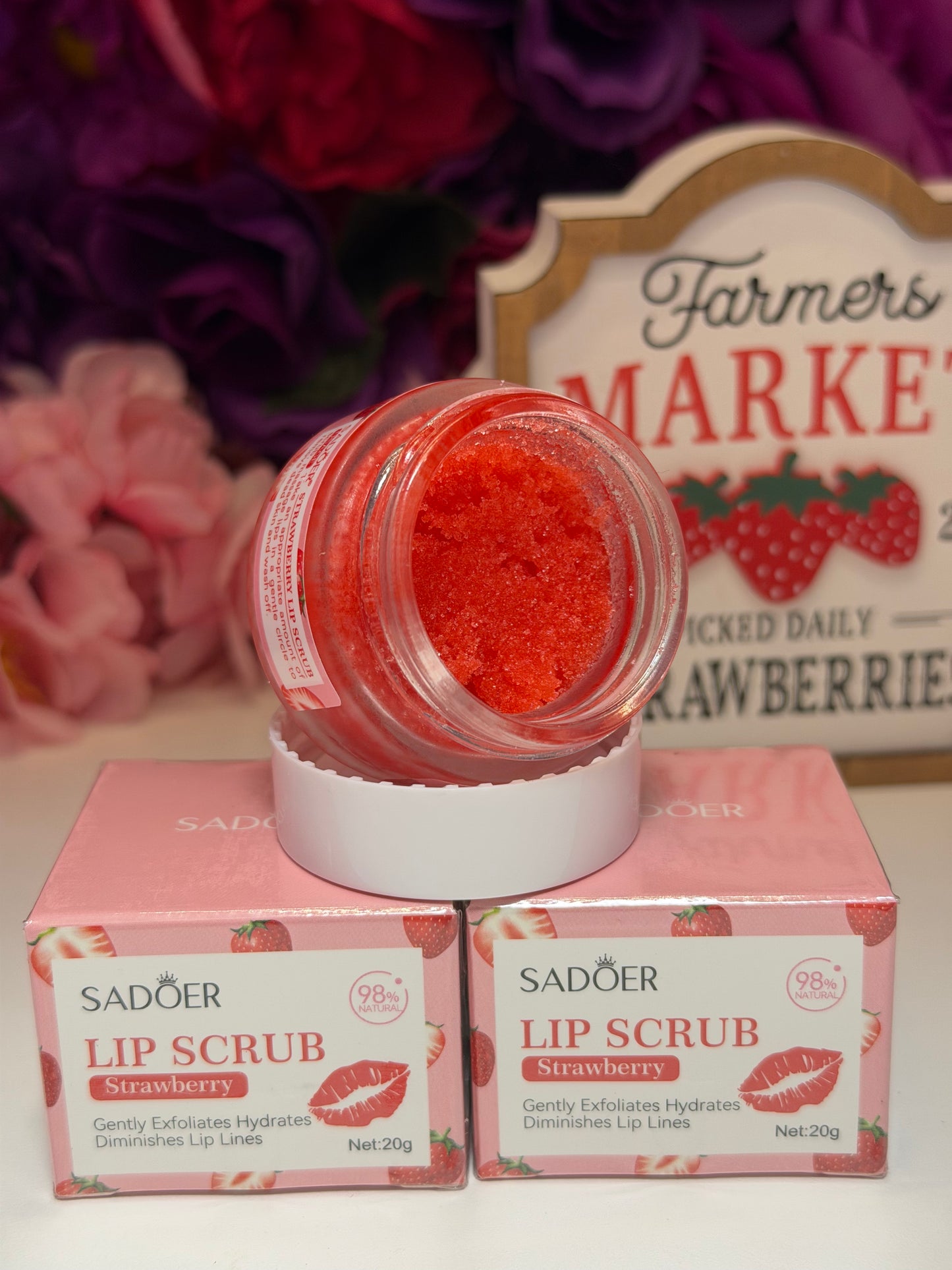 Strawberry sugar lip scrub