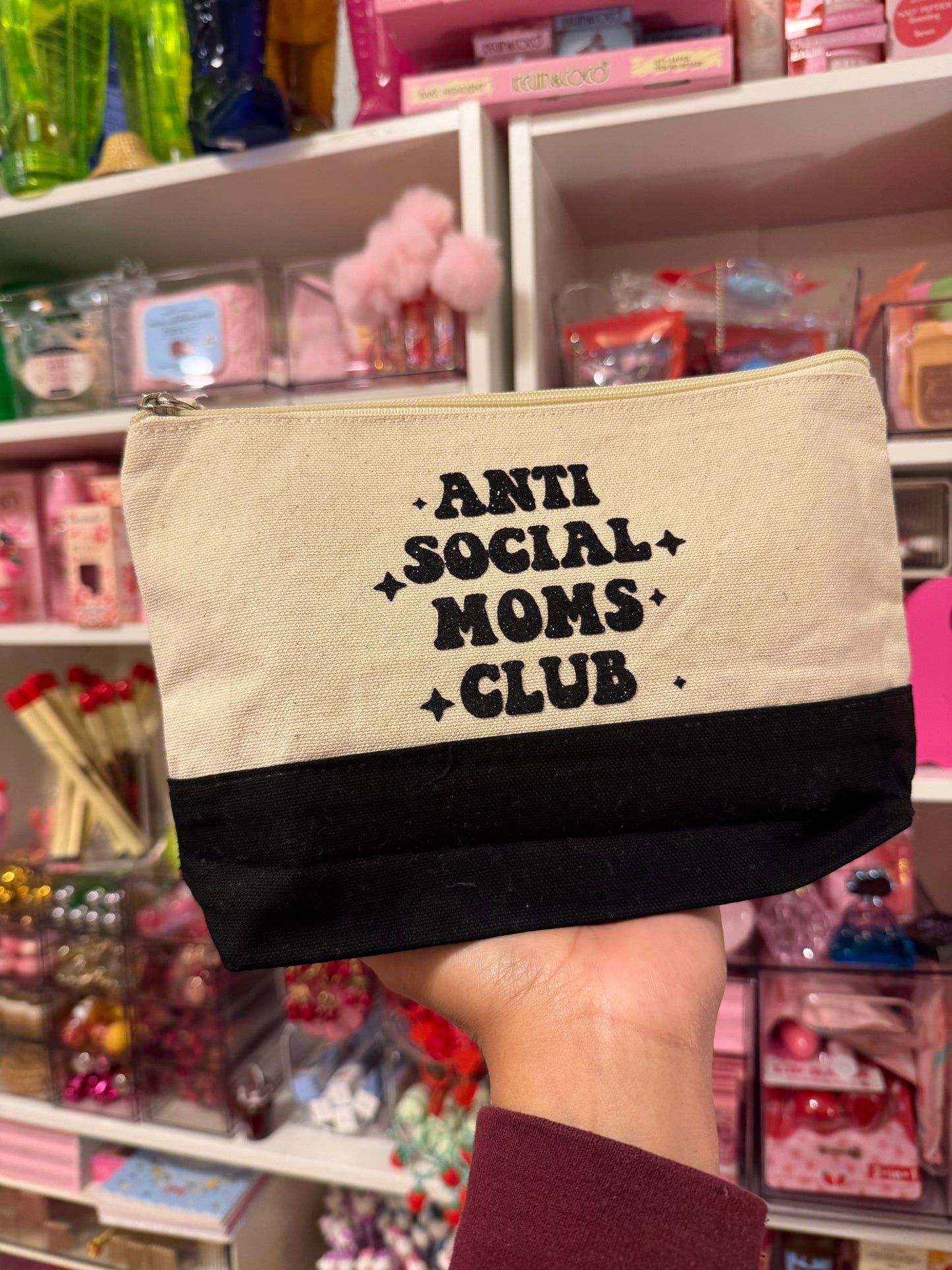 Antisocial moms club zipper pouch