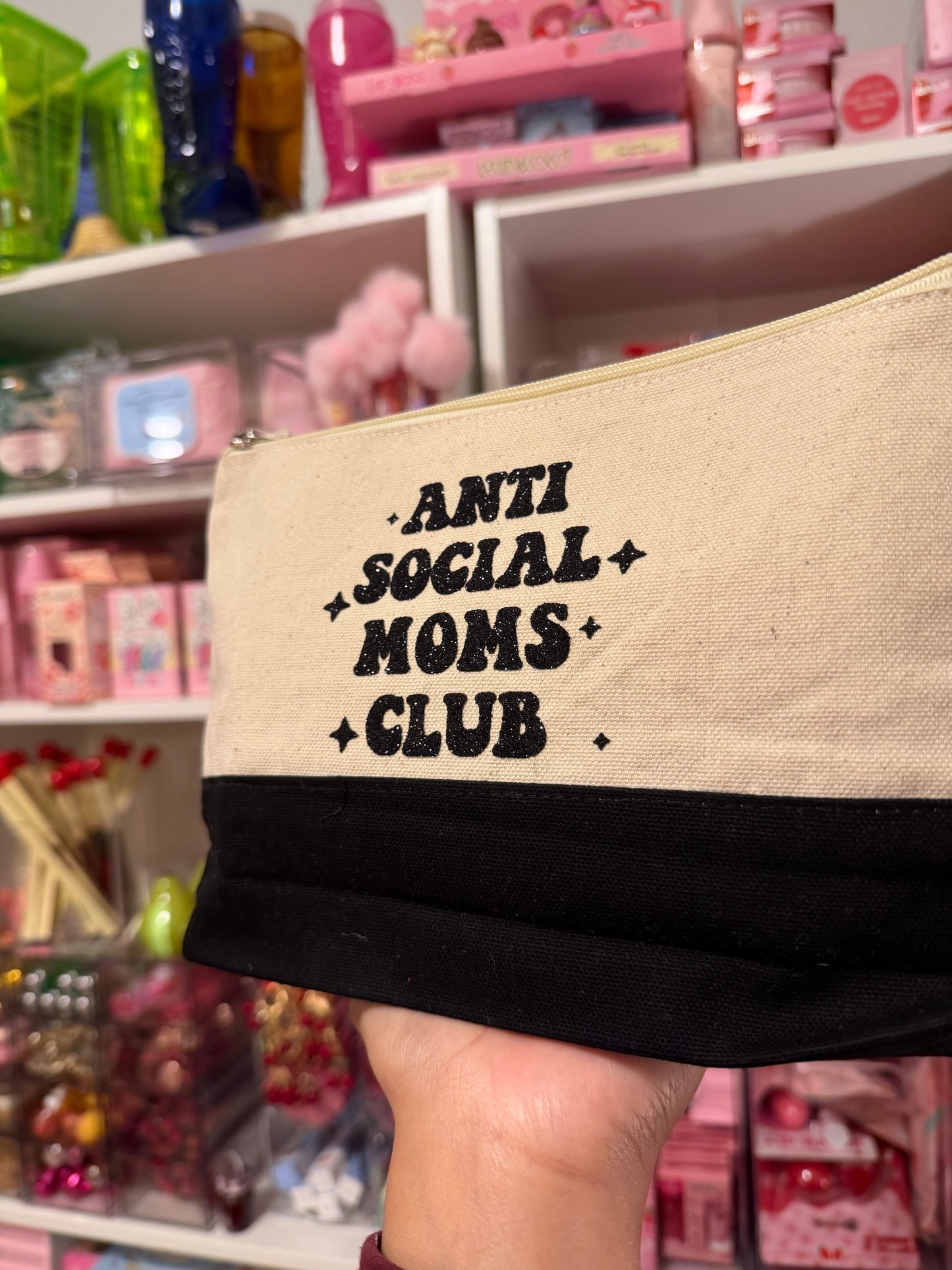 Antisocial moms club zipper pouch