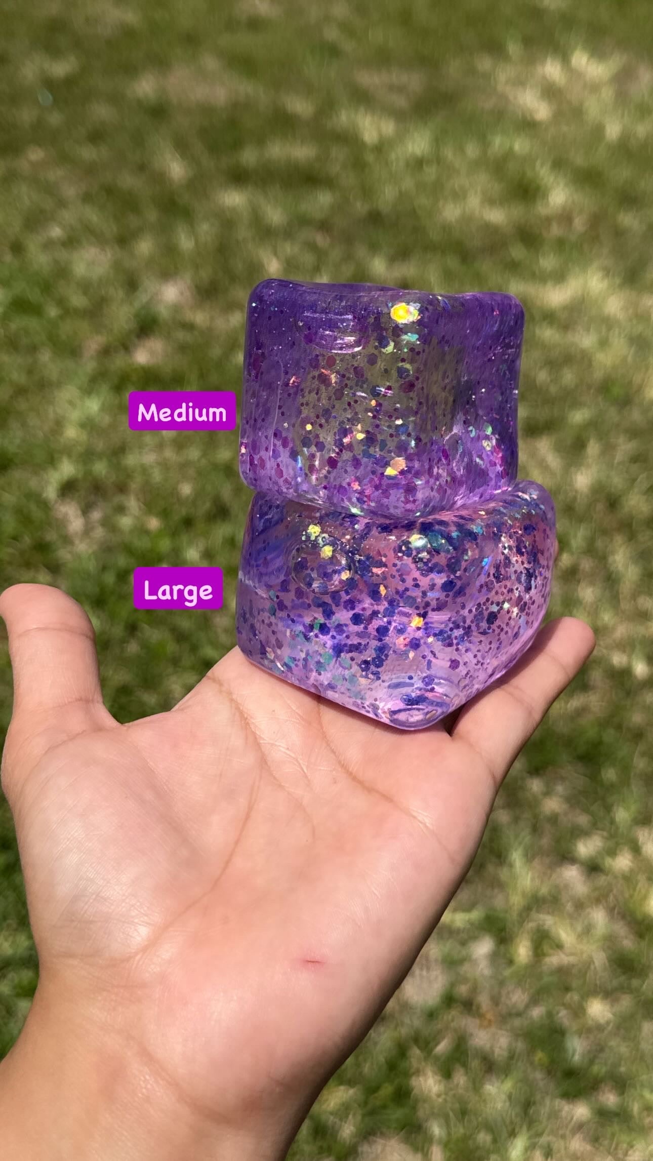 Squish glitter cube