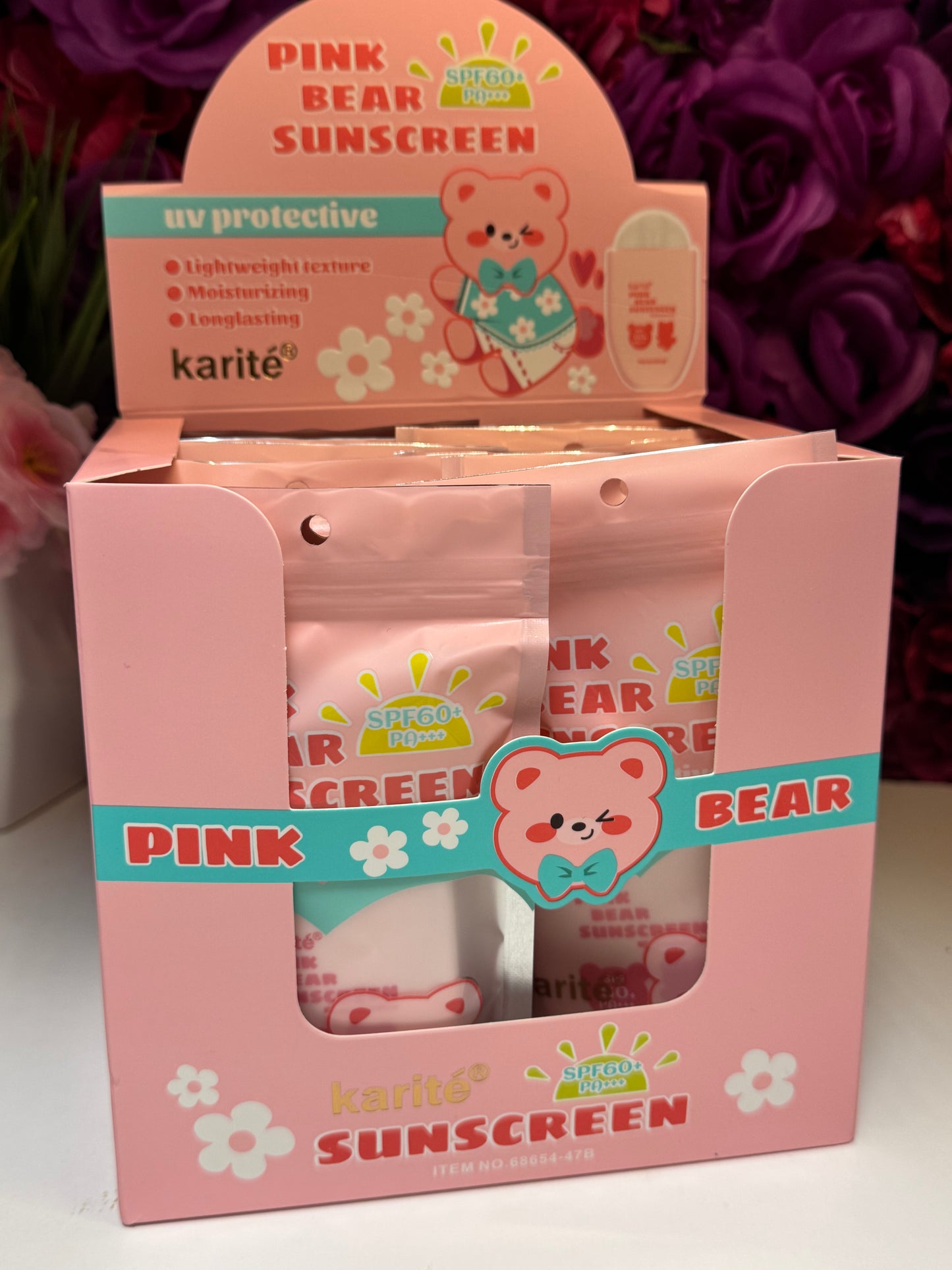 Pink bear sunscreen