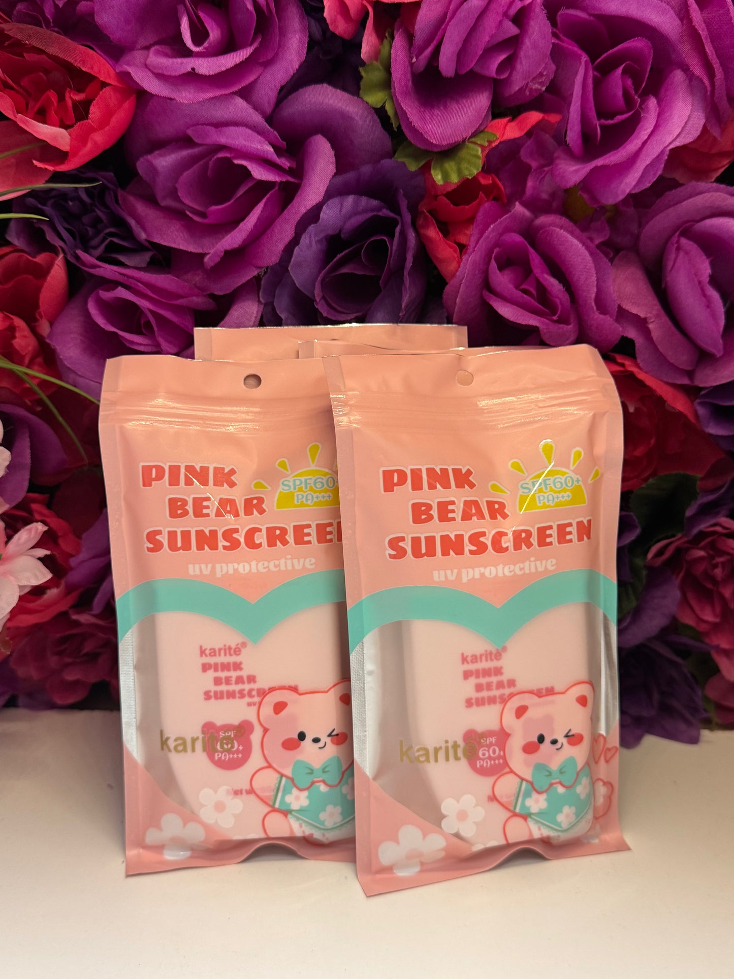 Pink bear sunscreen
