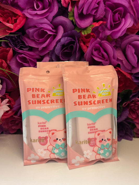 Pink bear sunscreen