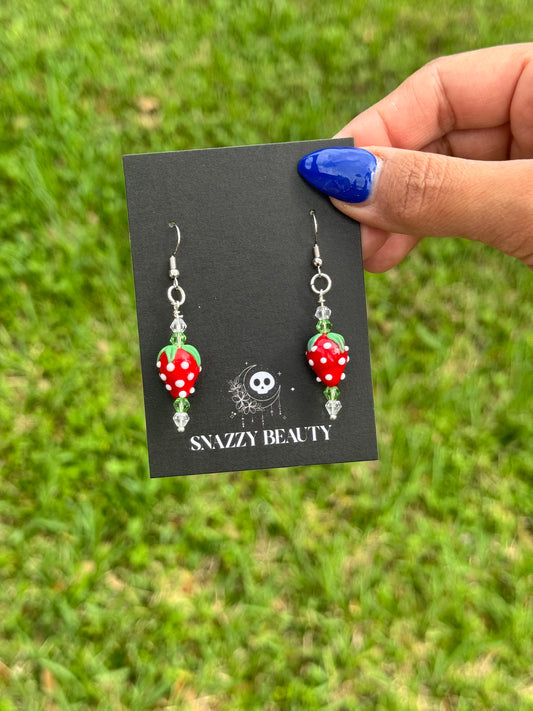 Strawberry beaded earrings
