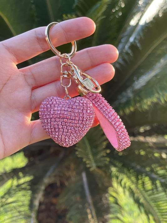 Shimmery heart keychain