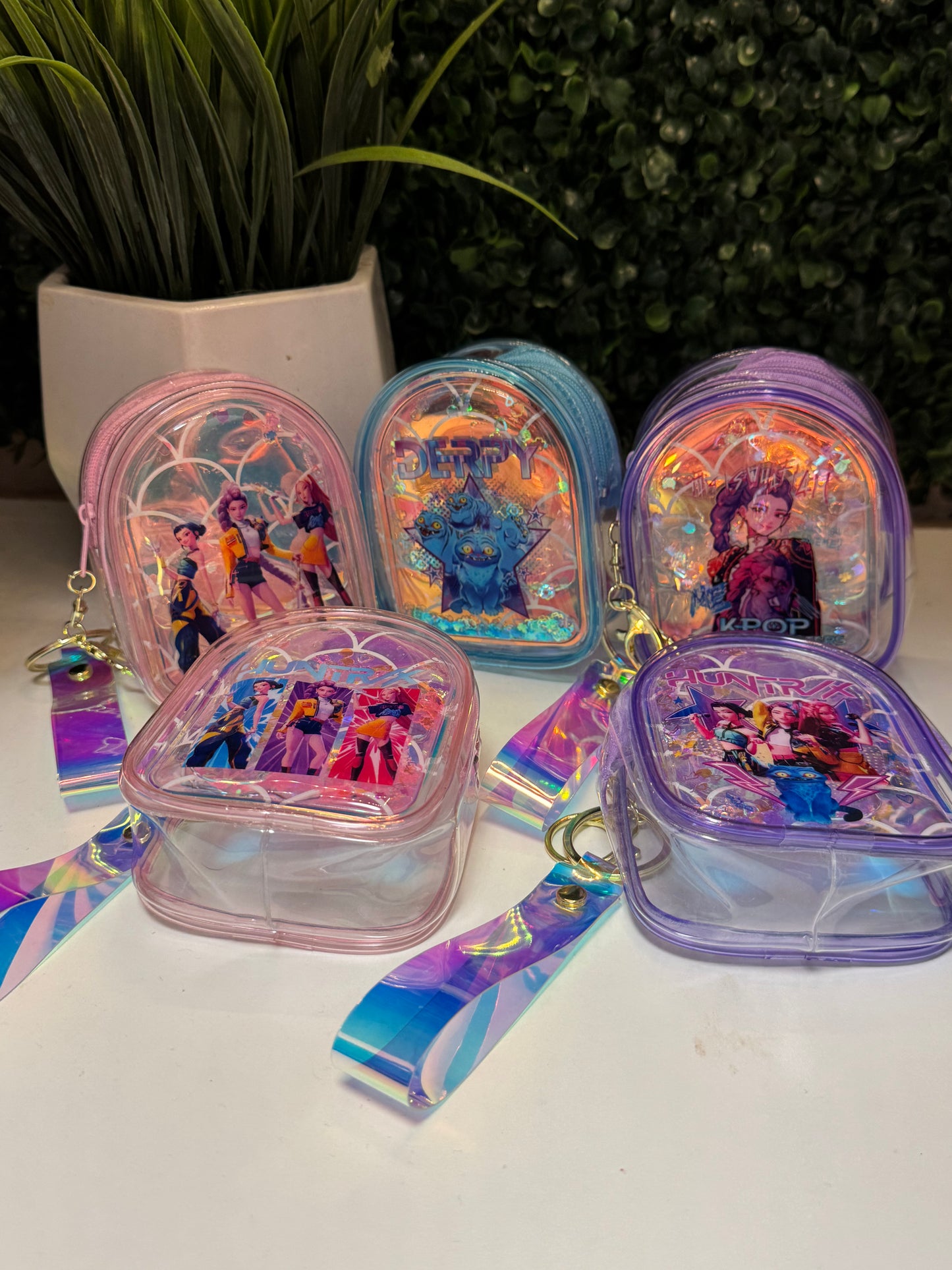 Kpop holographic keychain bag
