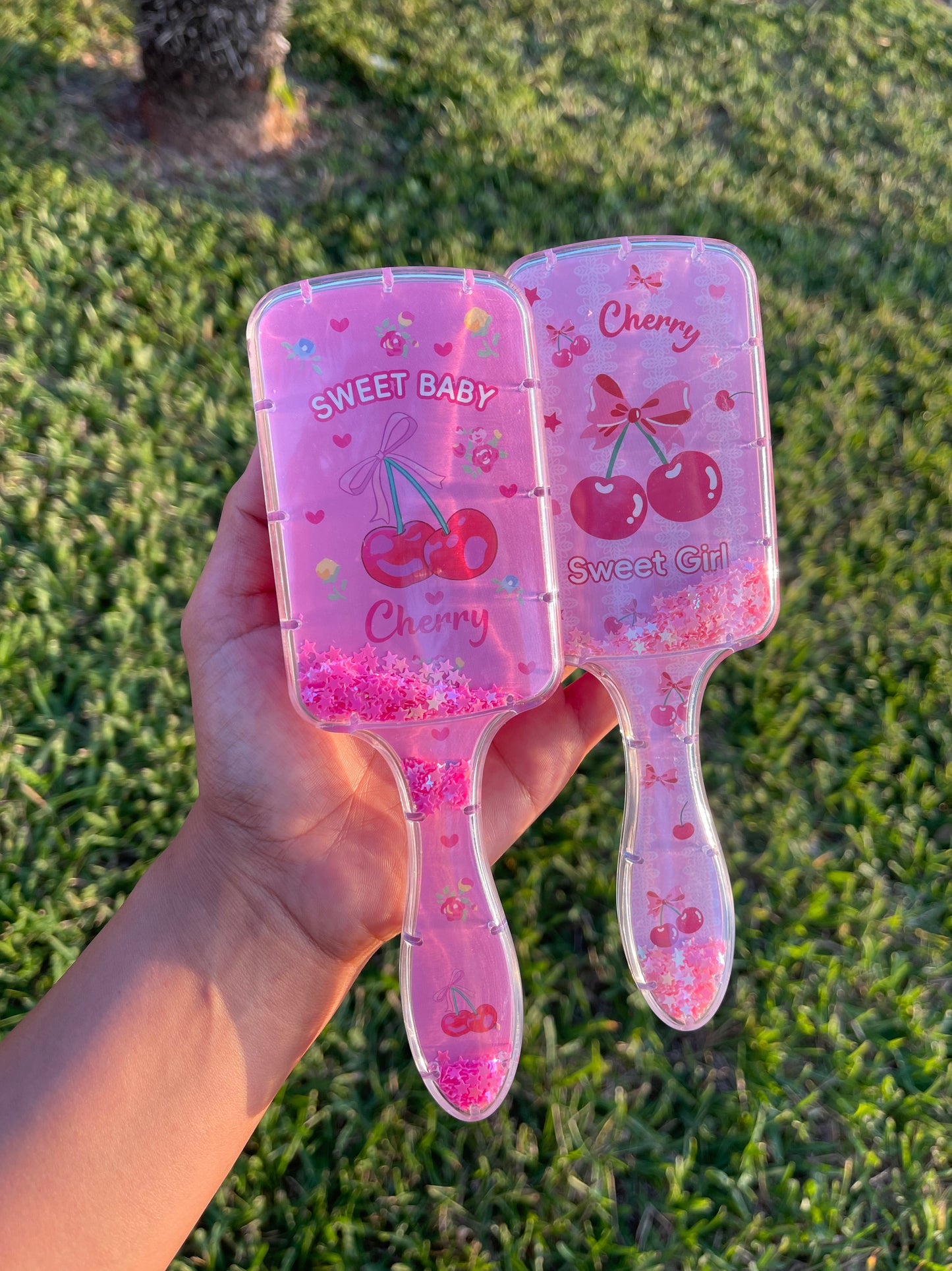 Cherry hair brush