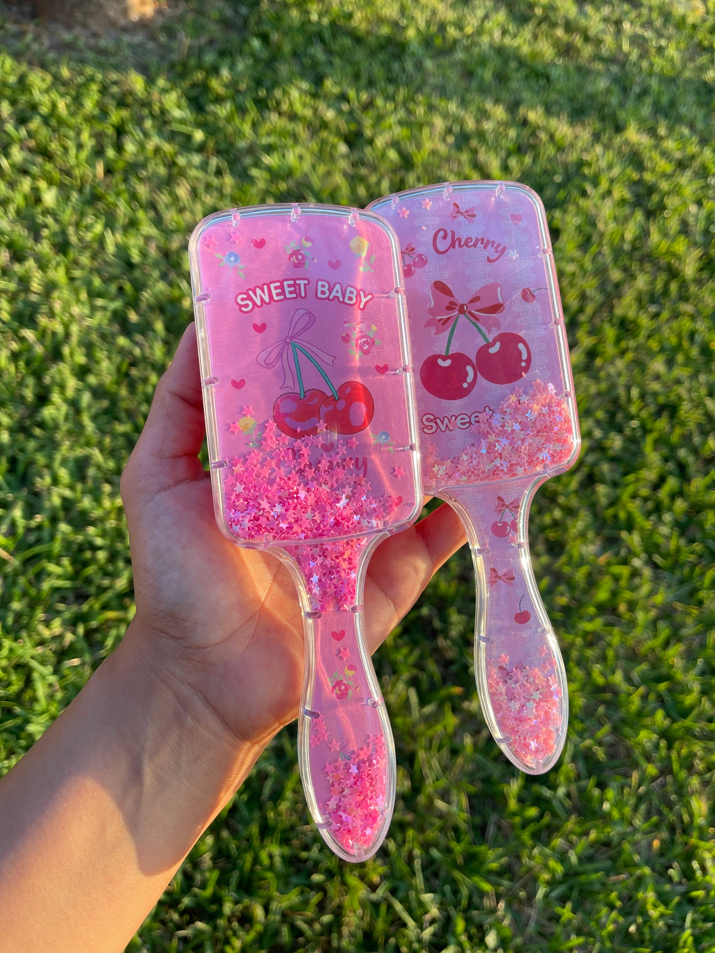 Cherry hair brush