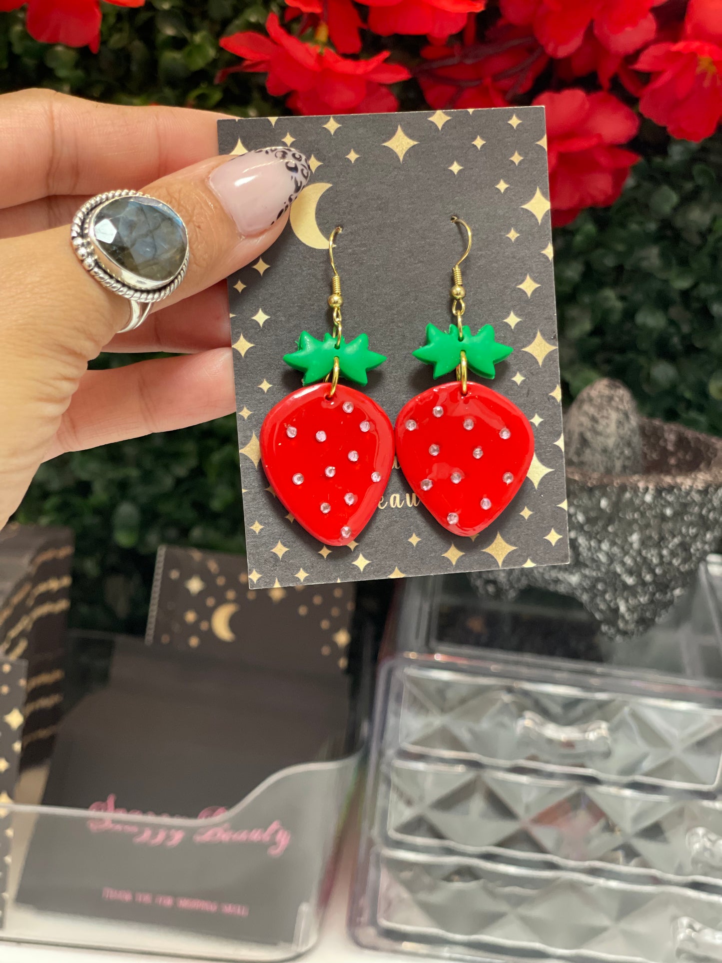 Strawberry sparkle earrings