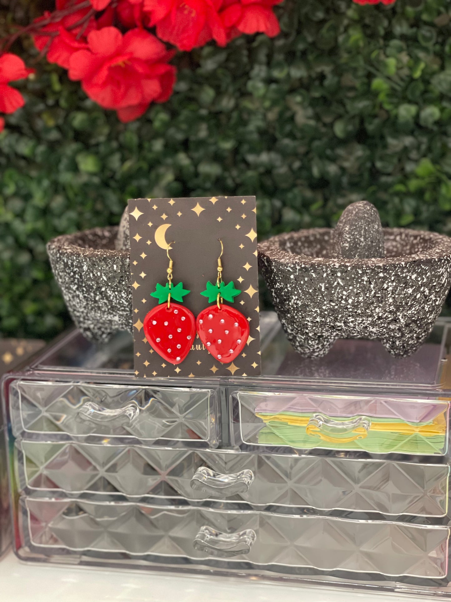 Strawberry sparkle earrings